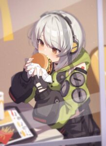 【ゼンゼロ】ハンバーガーを食べているアンビーさん 他ゼンゼロイラストまとめ 【X(twitter)】